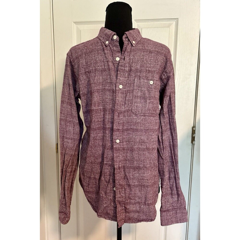 Ezekiel Shirt Mens Size Small Maroon Flannel Long Sleeve Button Up Pockets Soft!
